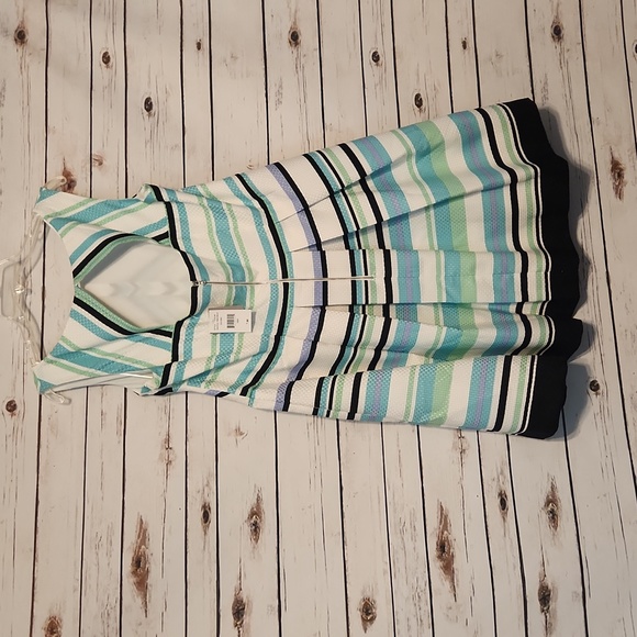 Danny And Nicole Chevron Striped Sleeveless Dress SZ 18W NWT POCKETS! - Picture 4 of 10